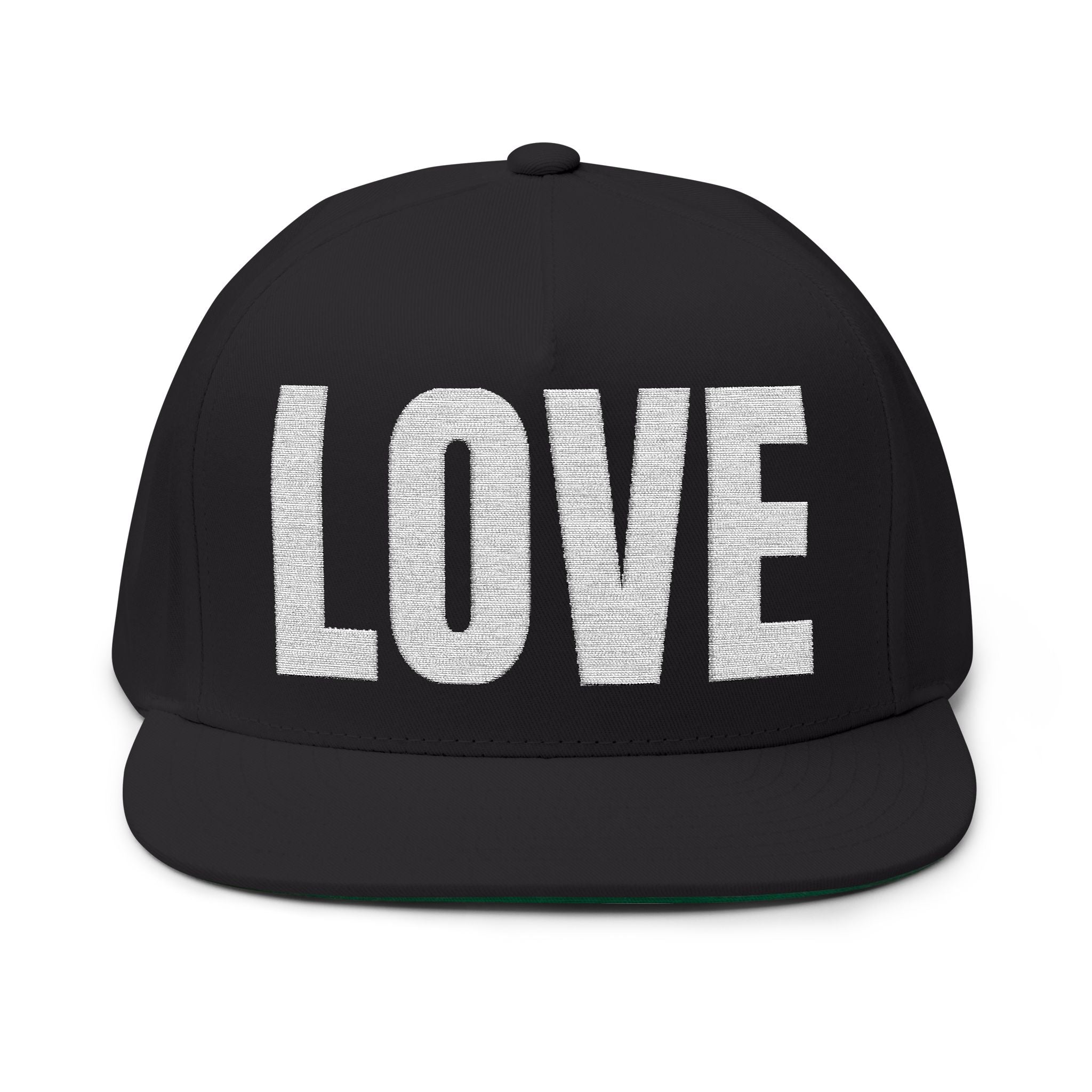 LOVE- Embroidered Flat Bill Snapback