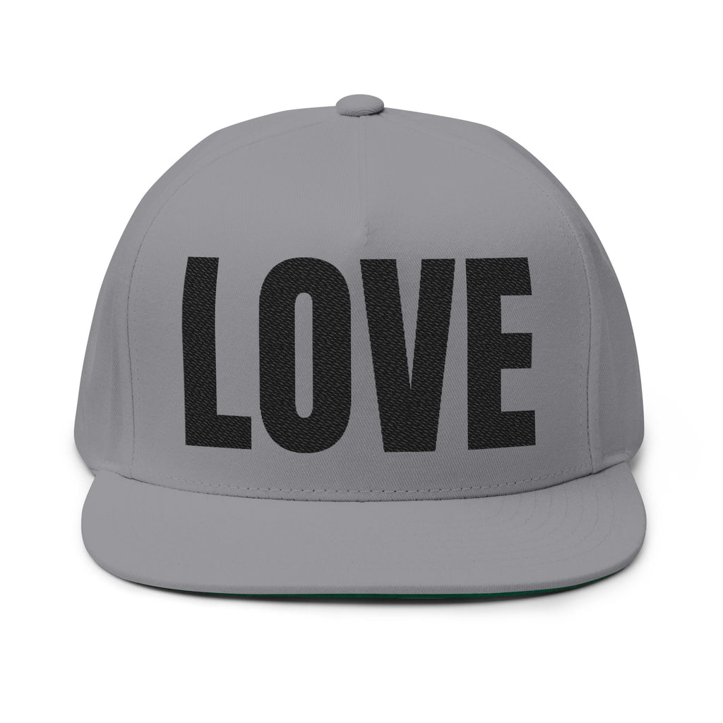 LOVE- Embroidered Flat Bill Snapback