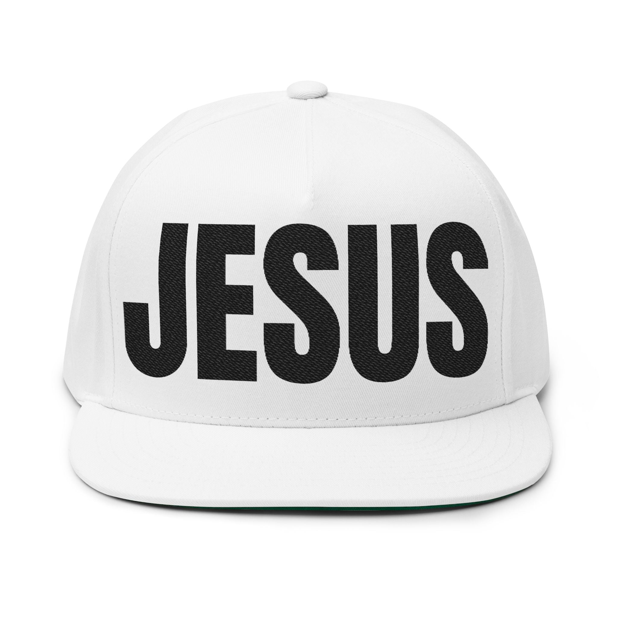 JESUS- Embroidered Flat Bill Snapback