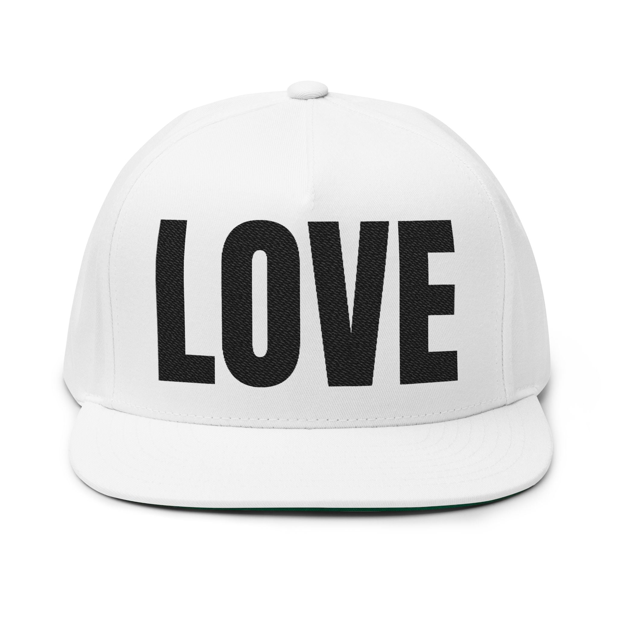 LOVE- Embroidered Flat Bill Snapback